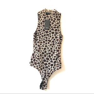 21  Saints Womens Animal Print Sleeveless Bodysuit